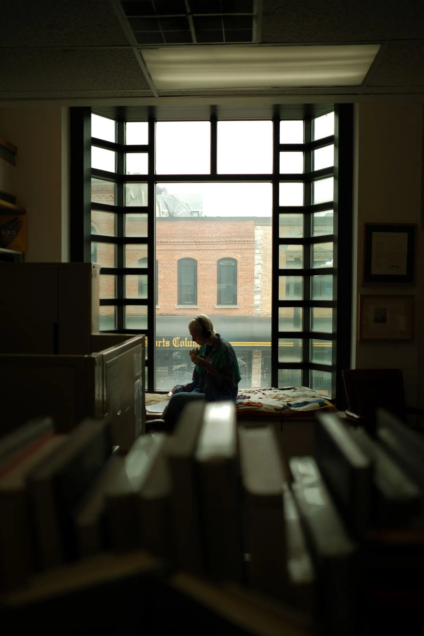 By the window